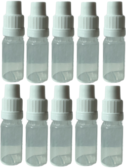 BUTELKA 10 ML Z ZAKRAPLACZEM KOLOR MLECZNY- 10 szt.