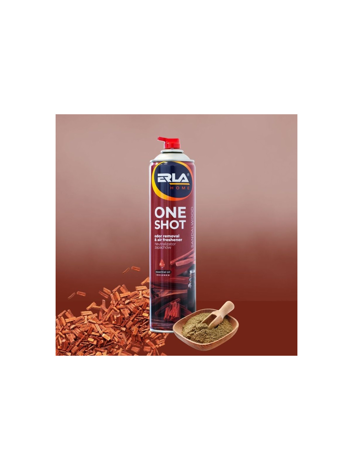 ONE SHOT Sandalwood 600ml Mocny Neutralizator i Odświeżacz Powietrza